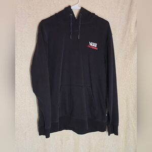 Men's Vans Black Pullover Hoodie Sweater Black Size Medium Skateboarding Bear